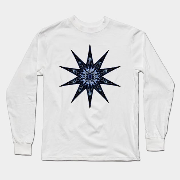 10-point Star, Shades of Blue Long Sleeve T-Shirt by 4nObjx